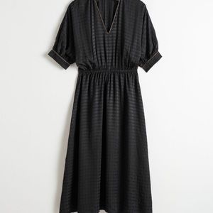Black, houndstooth midi dress. & Other Stories